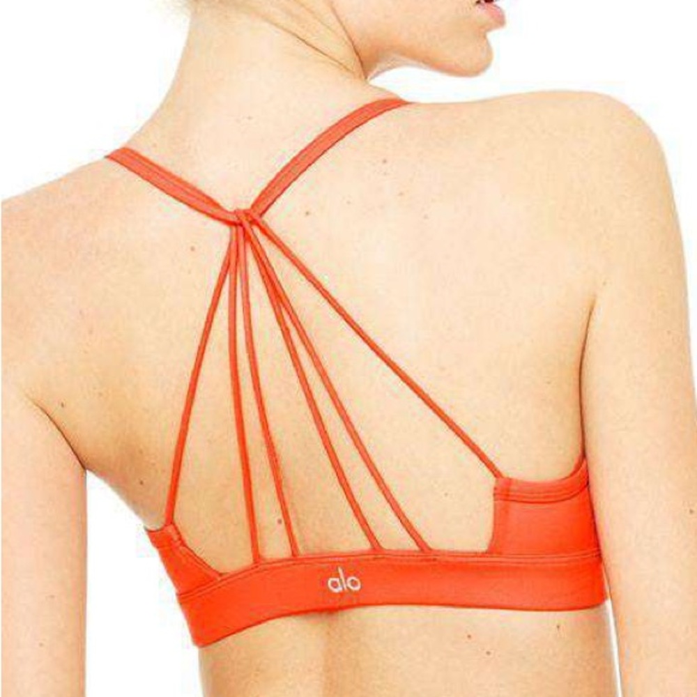 ALO Yoga Pink Strappy Sports Bra Size Small